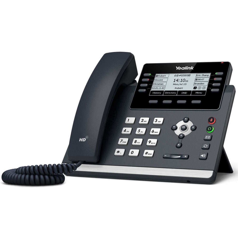 Yealink T43U 12 Line IP phone, 3.7' 360x160 pixel Graphical LCD with backlight, Dual USB Ports, POE Support, Wall Mountable, ( T42S ), 3.7' screen, SIP-T43U