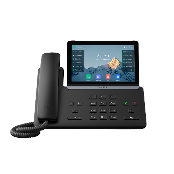 Yealink SIP-T87W (SBC READY) IP Phone, 7' Touchscreen, 16 SIP Accounts, HD Voice, Bluetooth 5.0, Wi-Fi 6, Dual USB, PoE, Linux 6.1