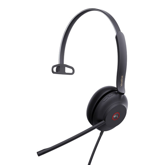 Yealink UH37 Microsoft Teams Certified USB Wired Headset, Mono, USB-C, 35mm Speaker, Busylight, Leather Ear Cushion, HD Audio, TEAMS-UH37-M-C