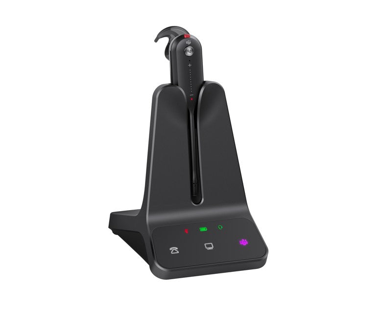 Yealink WH63 E2 Convertible DECT Wireless Teams Headset 8 hours talk time185m Wireless range Dual microphone Multi-device Connectivity, WH63-E2-MS