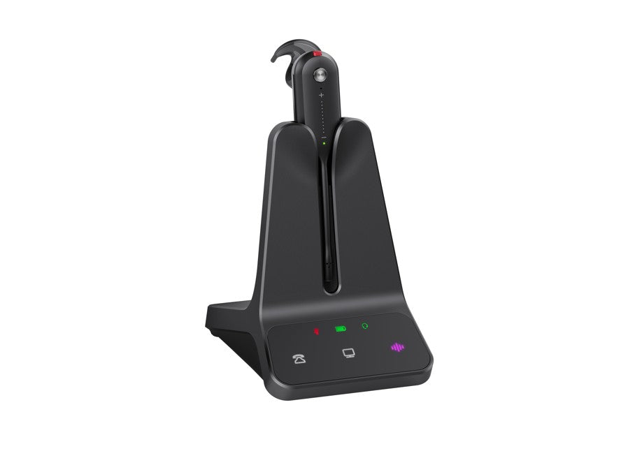 Yealink WH63 E2 Convertible DECT Wireless UC Headset 8 hours talk time185m Wireless range Dual microphone Multi-device Connectivity, WH63-E2-UC