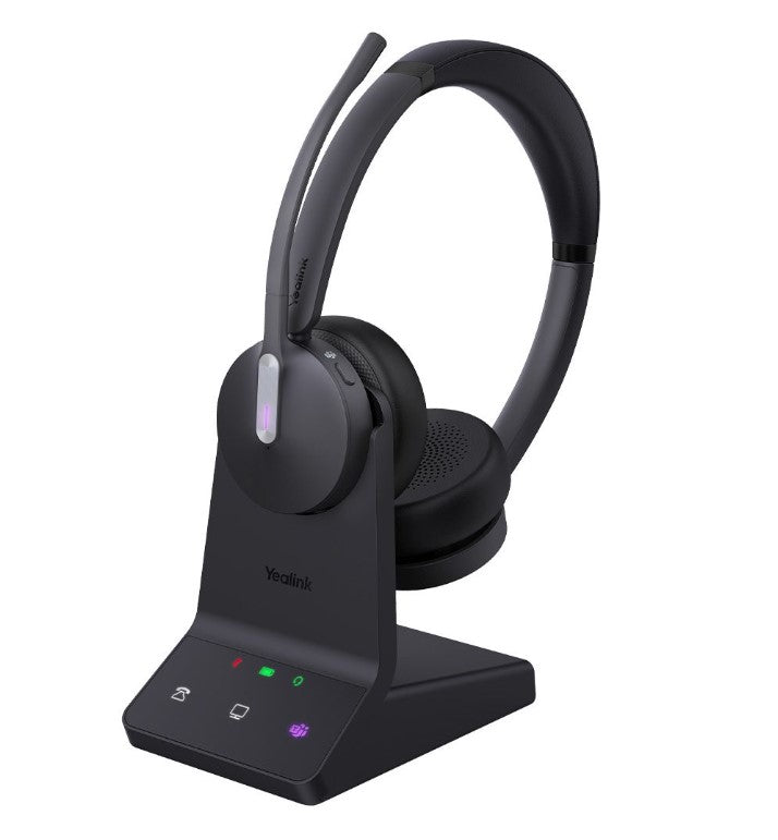 Yealink WH64 Dual Teams DECT Wireless Headset, DECT & Bluetooth Wireless, Busylight, 3-Mic Noise Cancellation, Charging Stands, Carrying Bag, WH64-D-MS