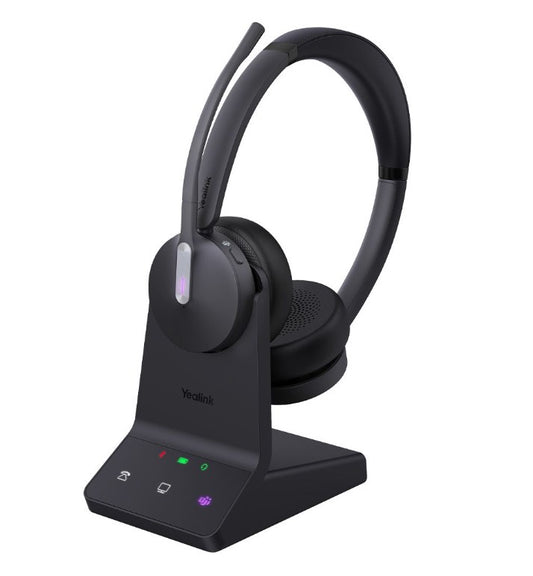 Yealink WH64 Dual Teams DECT Wireless Headset, DECT & Bluetooth Wireless, Busylight, 3-Mic Noise Cancellation, Charging Stands, Carrying Bag, WH64-D-MS