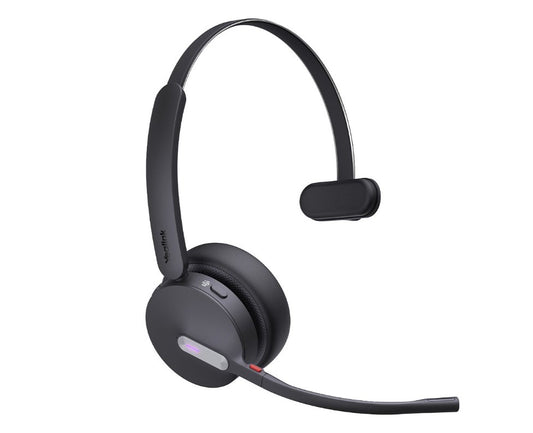 Yealink WH64 Hybrid Mono with Charging Stand DECT Wireless Headset, DECT & Bluetooth Hybrid Wireless 3-Mic Noise Cancellation, Dongle WDD60, WH64-H-M-CH-MS