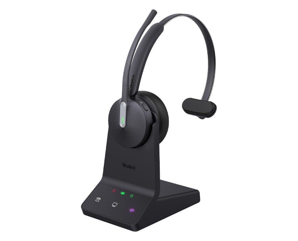 Yealink WH64 Mono Teams DECT Wireless Headset, DECT & Bluetooth Wireless Technology, 3-Mic Noise Cancellation, Charging Stands, Carrying Bag, WH64-M-MS