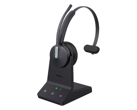 Yealink WH64 Mono Teams DECT Wireless Headset, DECT & Bluetooth Wireless Technology, 3-Mic Noise Cancellation, Charging Stands, Carrying Bag, WH64-M-MS