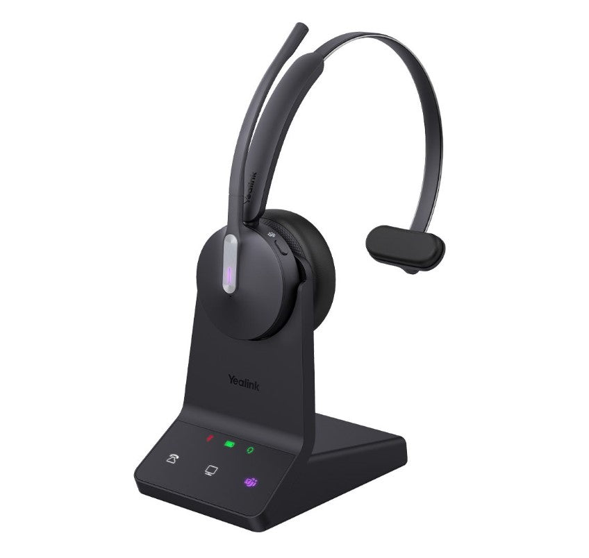 Yealink WH64 Mono UC DECT Wireless Headset, DECT & Bluetooth Wireless Technology, 3-Mic Noise Cancellation, UC Certified, Charging Stands, WH64-M-UC