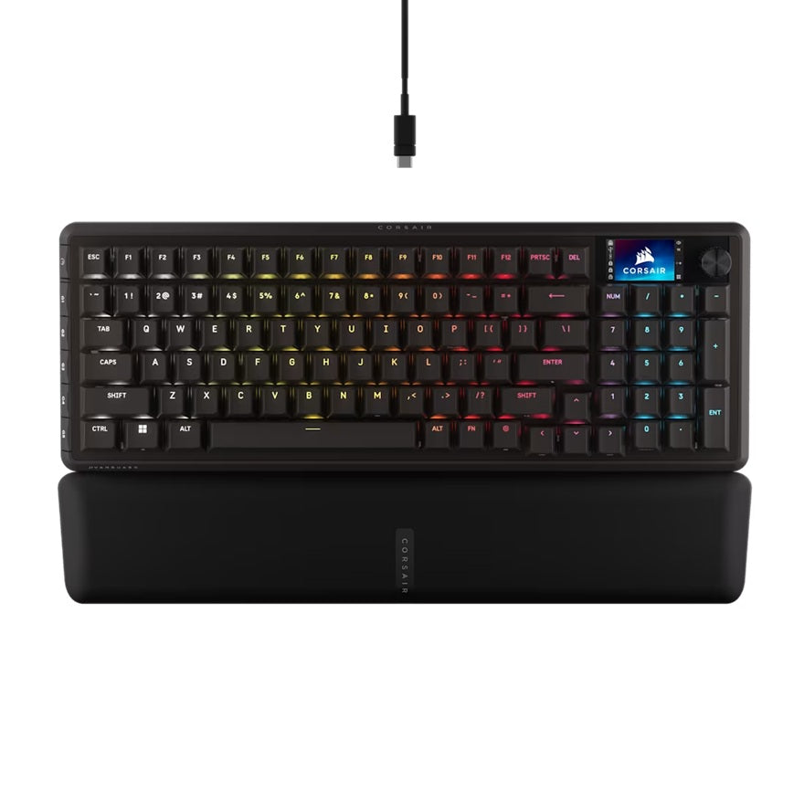 Corsair Vanguard 96 Mechanical Gaming Keyboard, CORSAIR MLX Plasma, 8kHz, NKRO, 8MB, USB3.0, magnetic wrist rest, MLX Plasma switches, wired, CH-91E901E-NA