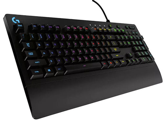 Logitech G213 Prodigy RGB Gaming Keyboard, 16.8 Million Lighting Colors Mech-Dome Backlit Keys Dedicated Media Controls Spill-Resistant Durable, 920-008096