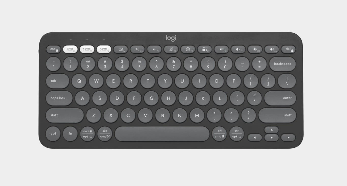 Logitech PEBBLE KEYS 2 K380S Slim, minimalist Bluetooth Wireless Keyboard with customizable keys (Graphite), 920-011753