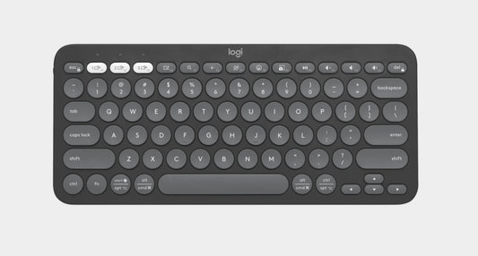 Logitech PEBBLE KEYS 2 K380S Slim, minimalist Bluetooth Wireless Keyboard with customizable keys (Graphite), 920-011753