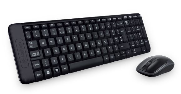 Logitech MK220 Wireless Keyboard & Mouse Combo Much smaller design, same keys 2.4 GHz 128-bit AES encryption Fewer battery hassles, 920-003235