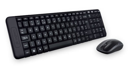 Logitech MK220 Wireless Keyboard & Mouse Combo Much smaller design, same keys 2.4 GHz 128-bit AES encryption Fewer battery hassles, 920-003235