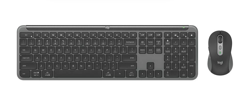 Logitech SIGNATURE SLIM COMBO MK950 -Graphite Keyboard Full-size layout with number pad Mouse 1000 DPI 1-Year Limited Hardware Warranty, 920-012475