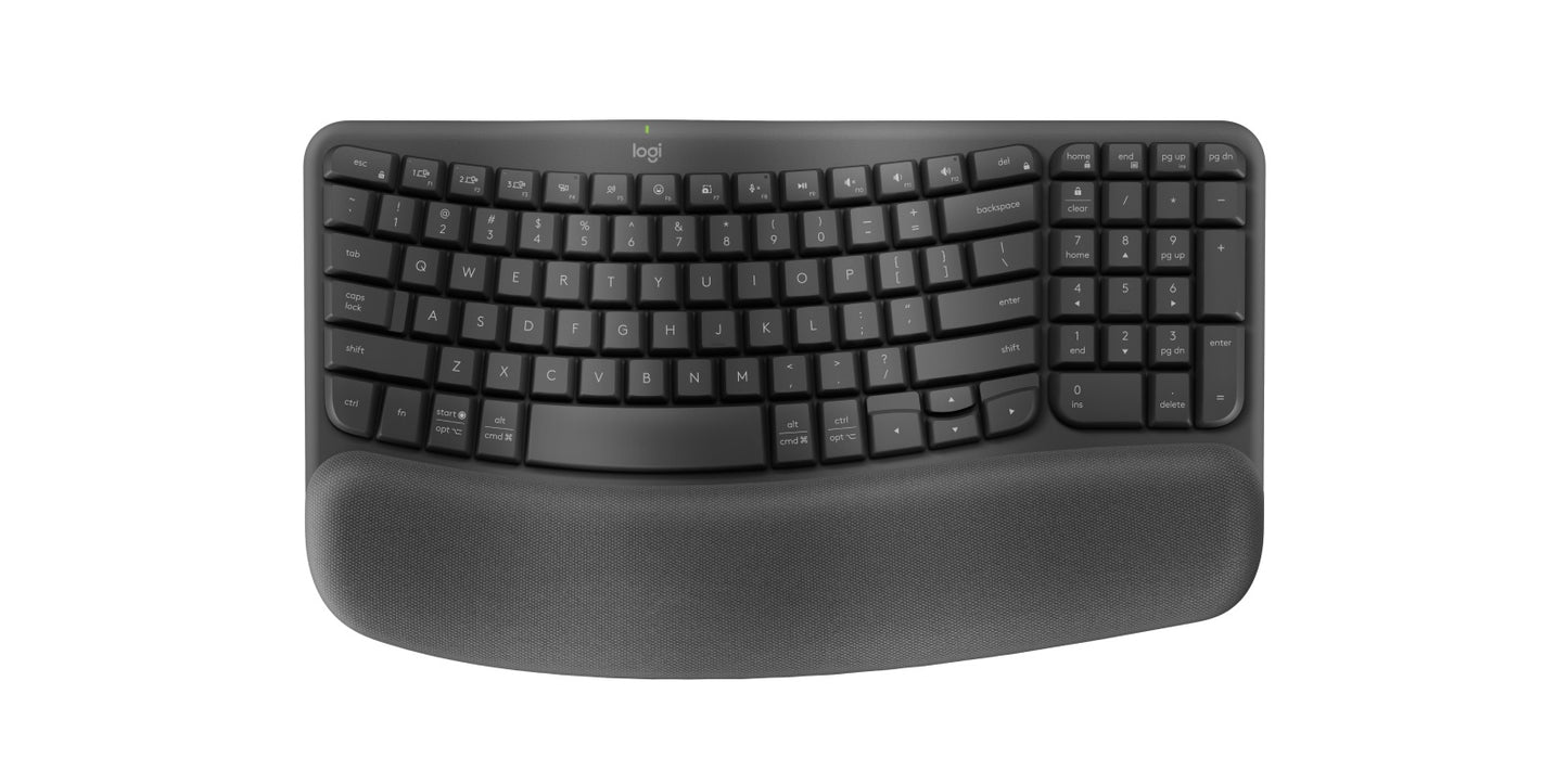Logitech Ergo Series Wave Keys Wireless Ergonomic Keyboard (Graphite), 920-012281