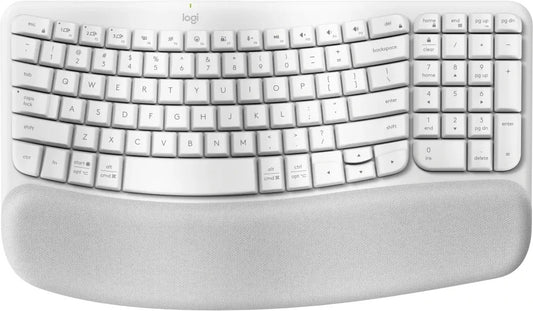 Logitech (LS) Logitech Ergo Series Wave Keys Wireless Ergonomic Keyboard (Off-white), 920-012282