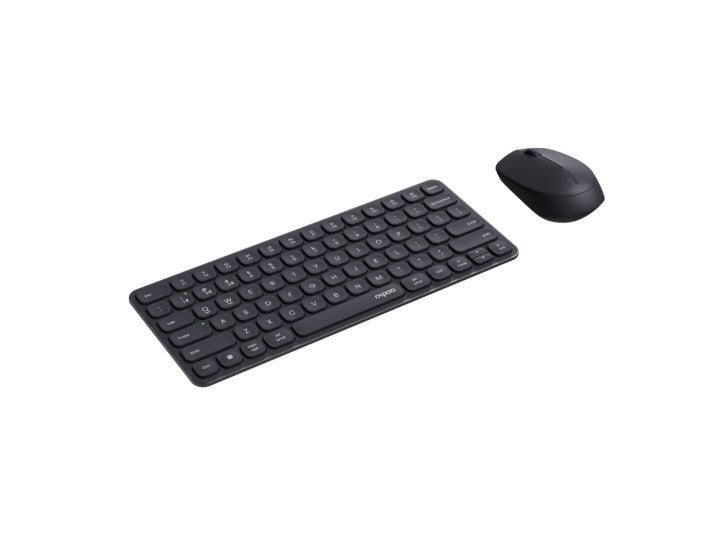 RAPOO X9010M Multi-mode Aluminium Base, Wireless Ultra-slim Combo Set, up to 12 Months Battery, Bluetooth or 2.4Ghz. Office Business Retail Grey, 9010M-BK