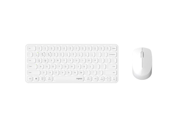 RAPOO X9010M Multi-mode Aluminium Base, Wireless Ultra-slim Combo Set, up to 12 Months Battery, Bluetooth or 2.4Ghz. Office Business Retail White, 9010M-White