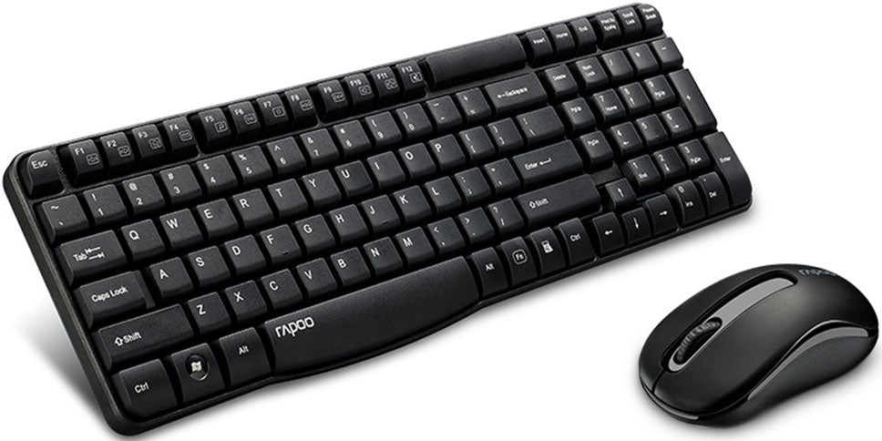 RAPOO X1800S 2.4GHz Wireless Optical Keyboard Mouse Combo Black - 1000DPI Nano, X1800S-Black
