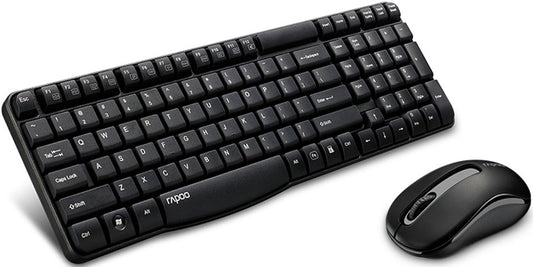 RAPOO X1800S 2.4GHz Wireless Optical Keyboard Mouse Combo Black - 1000DPI Nano, X1800S-Black
