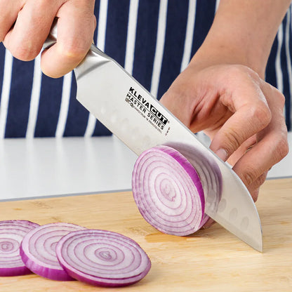 KlevaCut Master Series 18cm Santoku Knife with Granton Edge - KCMS160