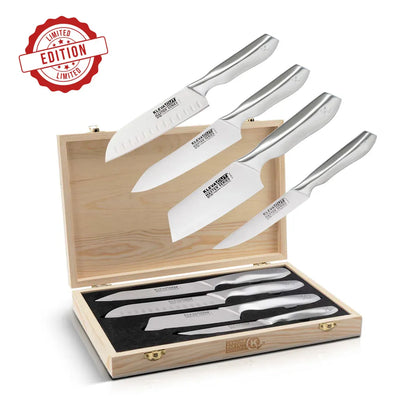 KlevaCut Master Series 4-Piece Knife Set with Bamboo Case - KCMSSET400
