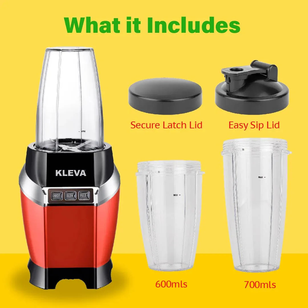 Kleva Health Hurricane Max 1000W Blender with 600ml and 700ml Cups - KHHMAX-1000W
