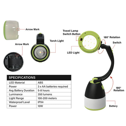Kleva Smart Light 3-in-1 Torch Lantern and Desk Lamp - KSMARTL01