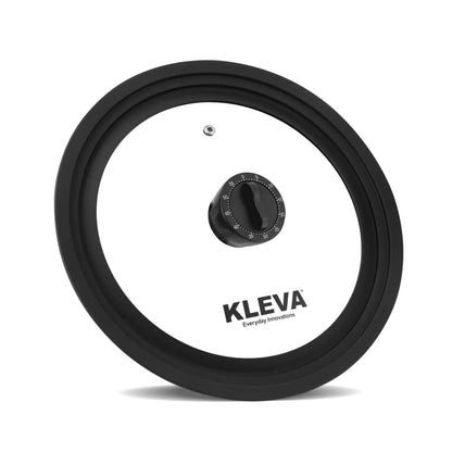 Kleva Universal Glass Lid with Built-In 60-Minute Timer Knob 24-28cm - KULTIMER01