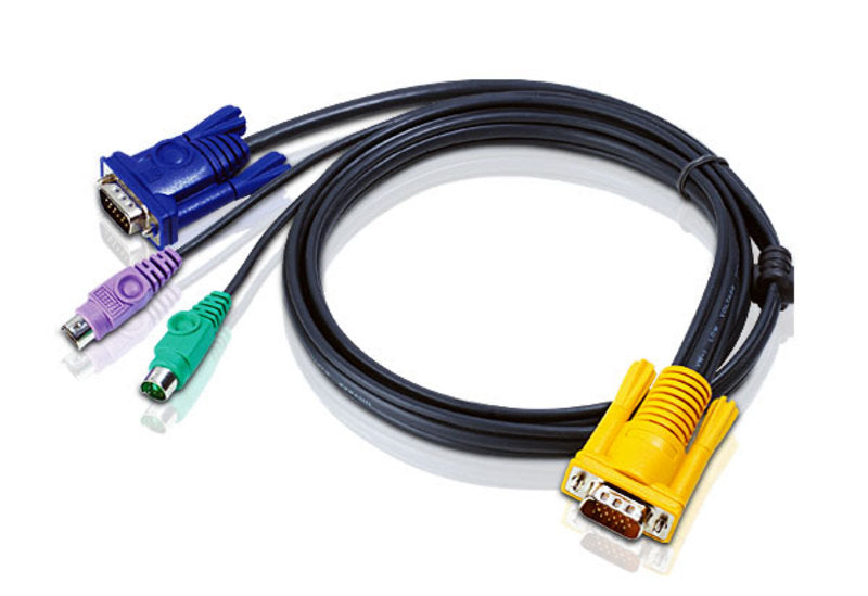 Aten KVM Cable 3m with VGA & PS/2 to 3in1 SPHD to suit CS7xE, CS13xx, CS17xxA, CS17xxi, CL5xxx, CL10xx, KL91xx, KN91xx, 2L-5203P