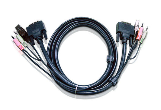 Aten KVM Cable 3m with DVI-D (Single Link) USB & Audio to DVI-D (Single Link), USB & Audio (LS), 2L-7D03U