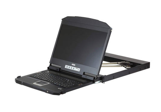 Aten Rackmount Dual Rail LCD Console VGA,HDMI,DVI & USB w/ 18.5' LCD Display, 1x Custom KVM Cable Included, 1920x1080@60hz Display, LED Illumination L, CL3800NW-ATA-AU