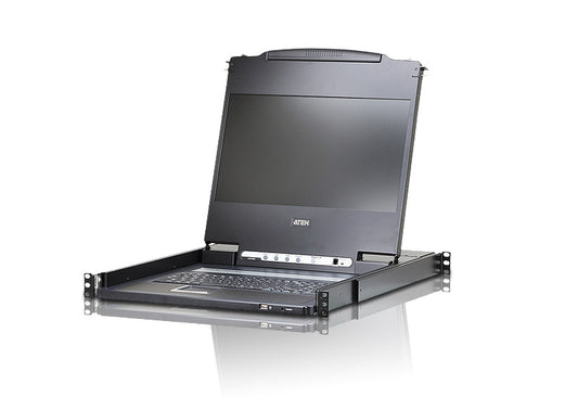 Aten Rackmount Single Rail LCD Console VGA,HDMI,DVI & VGA w/ 17.3' LCD Display, 1x Custom KVM Cable Included, 1920x1080@60hz Display, LED Illumination, CL6700MW-ATA-AU