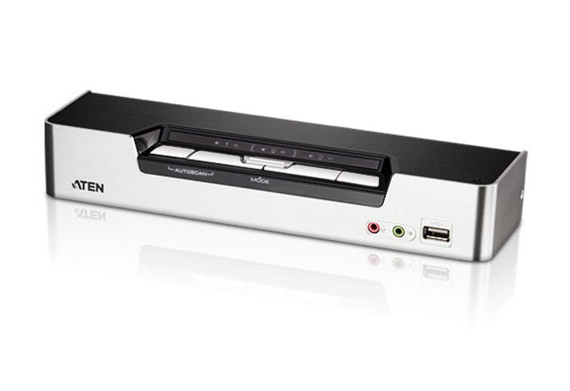 Aten Desktop KVMP Switch 4 Port Single Display HDMI w/ Dolby HD audio, 4x Custom KVM Cables Included, 2x USB Port, Selection Via Front Panel, CS1794-AT-U