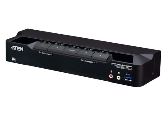 Aten Desktop 4-Port USB 3.0 8K DisplayPort KVMP Switch (Cables included), CS1924A-AT-U