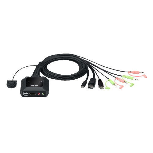 Aten 2-Port USB-C DisplayPort Hybrid Cable KVM Switch, CS52DP-AT