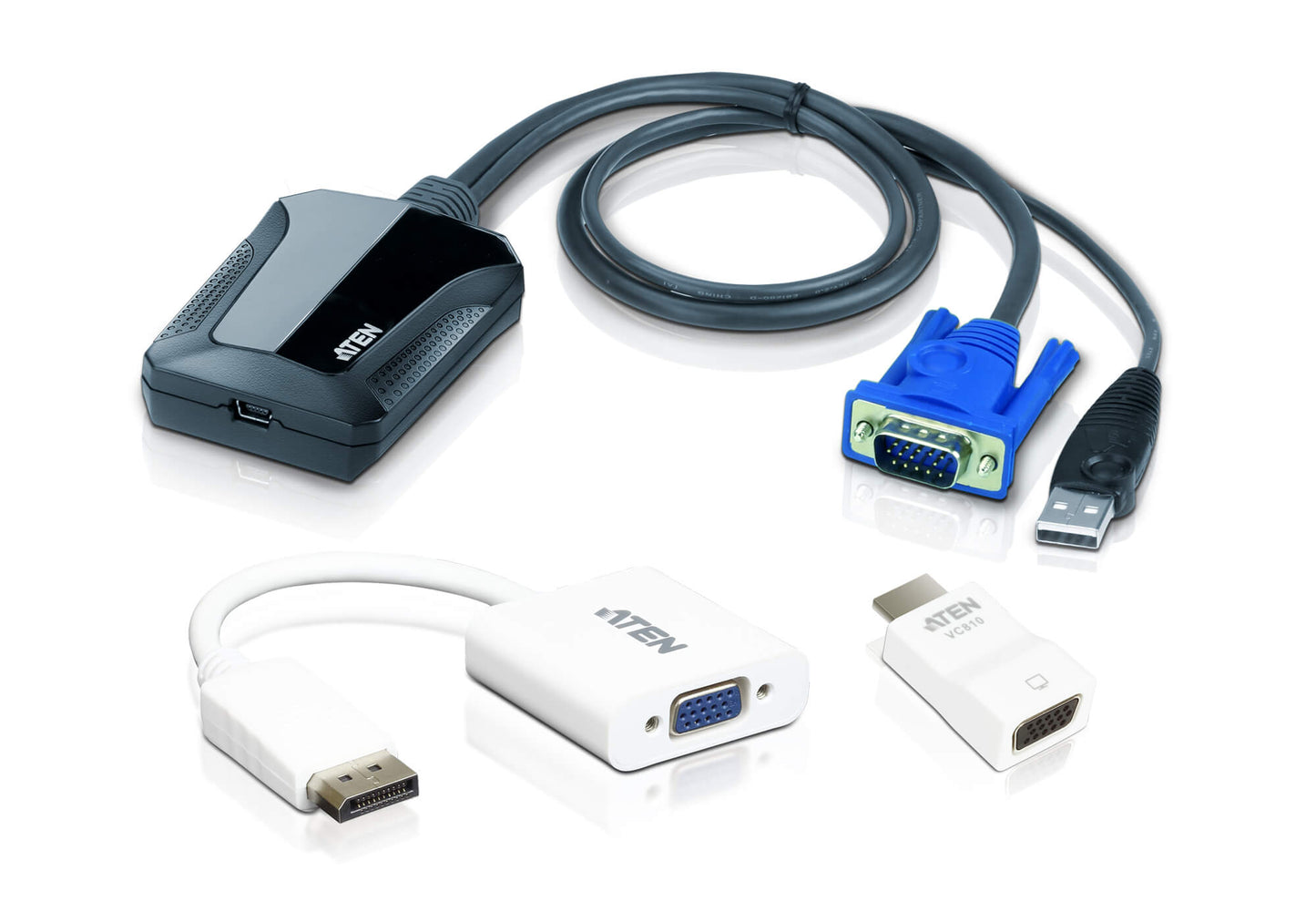 Aten Laptop USB KVM Console Crash Cart Adapter IT Kit, CV211CP-AT