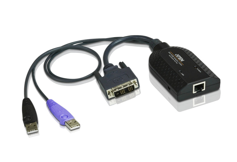Aten KVM Cable Adapter with RJ45 to DVI, USB for KH, KL, KM and KN series, KA7166-AX
