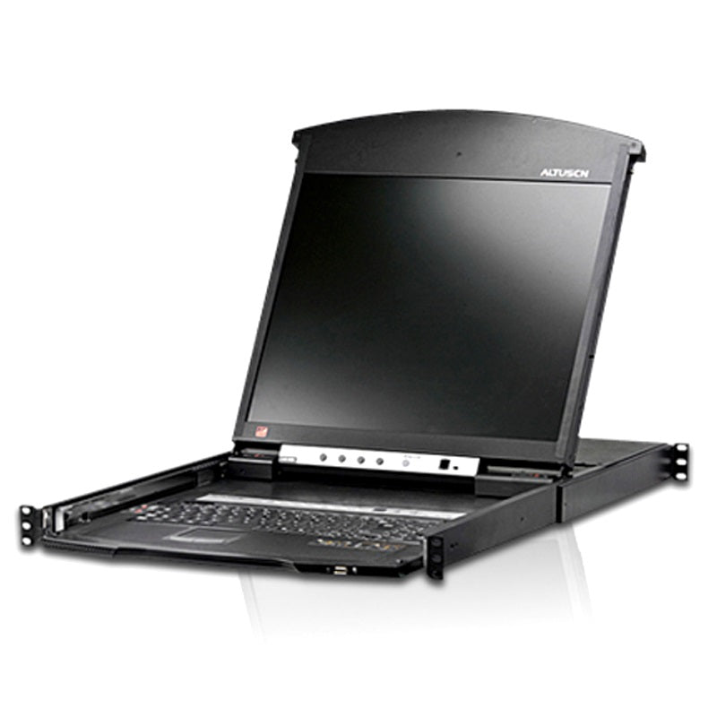 Aten 8 Port Dual Rail CAT5 LCD KVM over IP Switch w/ Daisy Chain 19' LED-Backlit LCD Monitor,Touchpad, PS/2-USB, Local/Remote Share Access, Rackmount, KL1508AIN-AXA-AU