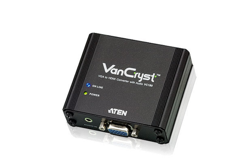 Aten VGA(F) to HDMI(F) Converter, supports up 1920x1200, converts analog VGA signals to HDMI output, VC180-AT-U