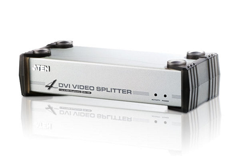 Aten Video Splitter 4 Port DVI Video Splitter w/ Audio, 1920x1200@60Hz, Cascadable to 3 Levels (Up to 64 Outputs), VS164-AT-U