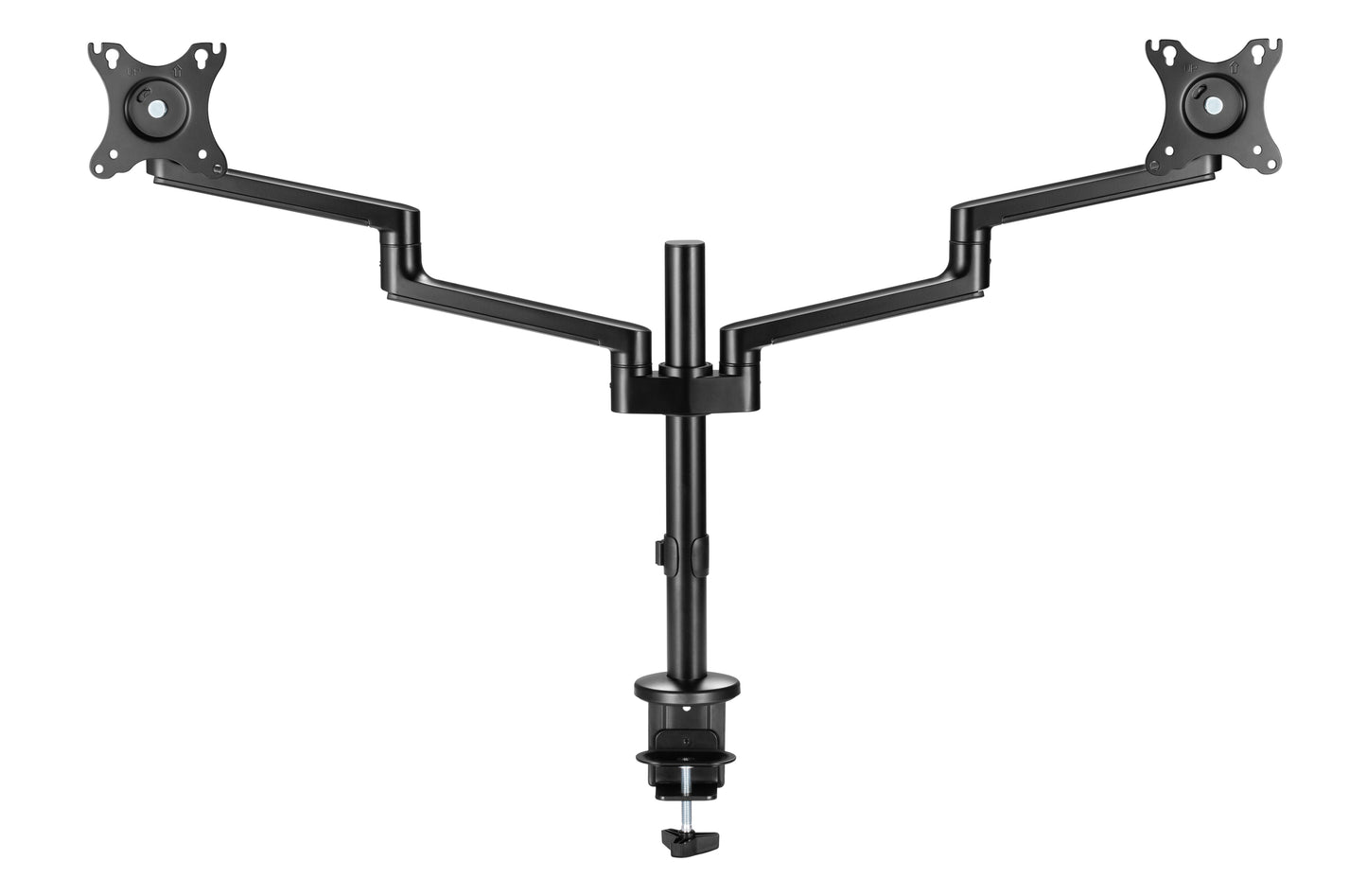 Astrotek Dual Monitor Arm Desk Mount Height Adjustable Stand for 2x LCD Display 23.8' 24' 27' 31.5' 32' 8kg 30° Tilt 180° Swivel 360° Pivot VESA LS, AT-LCDMOUNT-2H