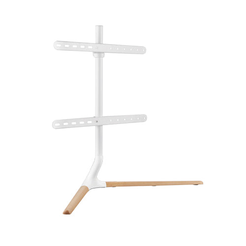 Brateck Modern Linear Tabletop TV Stand For 49'-70' TVs, Weight Capacity: 40kg -- Matte White & Beech 970x350x765mm (LS), FS34-46F-02