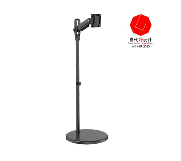 Brateck Mobile Spring assisted Display Floor Stand Fit Most 17'-35' Monitor Up to 10kg per screen VESA 75x75/100x100 Black colour (LS), FS38-11T