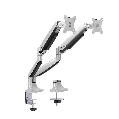 Brateck Dual Monitor Aluminum Interactive Counterbalance Monitor Arm Fit Most 13''-32'' Monitors Up to 9kg per screen VESA 75x75/100x100, LDT10-C024