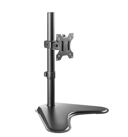 Brateck Single Free Standing Screen Economical double Joint Articulating Stell Monitor Stand Fit Most 13'-32' Monitor Up to 8 kg VESA 75x75/100x100, LDT12-T01