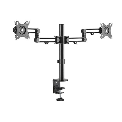 Brateck Dual Monitor Premium Aluminum Articulating Monitor Arm Fit Most 17'-32' Monitors Up to 8kg per screen VESA 75x75/100x100, LDT30-C024