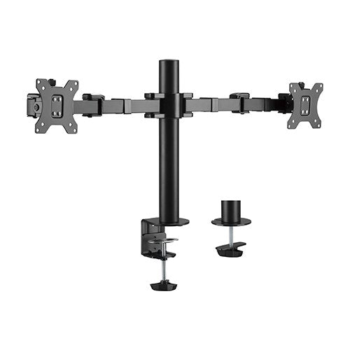 Brateck Dual Monitors Affordable Steel Articulating Monitor Arm Fit Most 17'-31' Monitors Up to 9kg per screen VESA 75x75/100x100, LDT33-C024