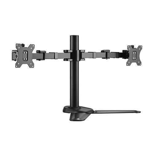 Brateck Dual Free Standing Monitors Affordable Steel Articulating Monitor Stand Fit Most 17'-32' Monitors Up to 9kg per screen VESA 75x75/100x100, LDT33-T024