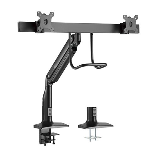 Brateck Dual Monitors Select Gas Spring Aluminum Monitor Arm Fit Most 17'-35' Monitors Up to 10kg per screen VESA 75x75/100x100 (LS), LDT43-C021